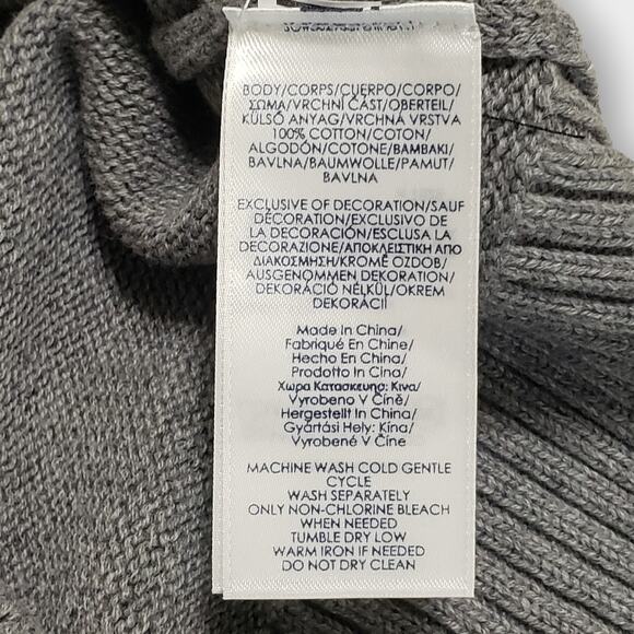 Chaps Mens Shawl Collar Cardigan Gray Sz Lg Grandpa 90s Fisherman Mister Rogers - Picture 7 of 12